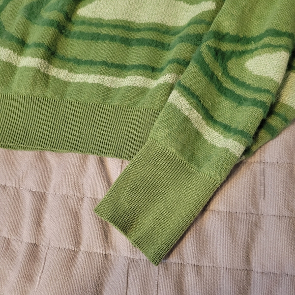 Chic Green Patterned Cardigan - Picture 5 of 6